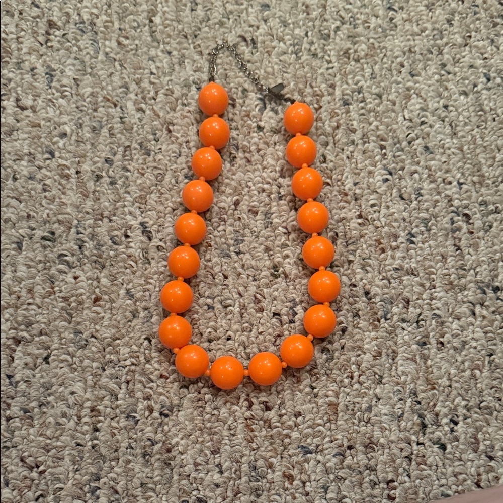 Vibrant Orange Beaded Necklace